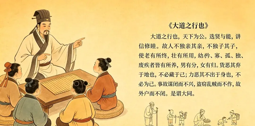 2026辽宁中考文言文核心学案:一文说透《大道之行也》全考点(建议收藏) 第1张 2026辽宁中考文言文核心学案:一文说透《大道之行也》全考点(建议收藏) 第1张