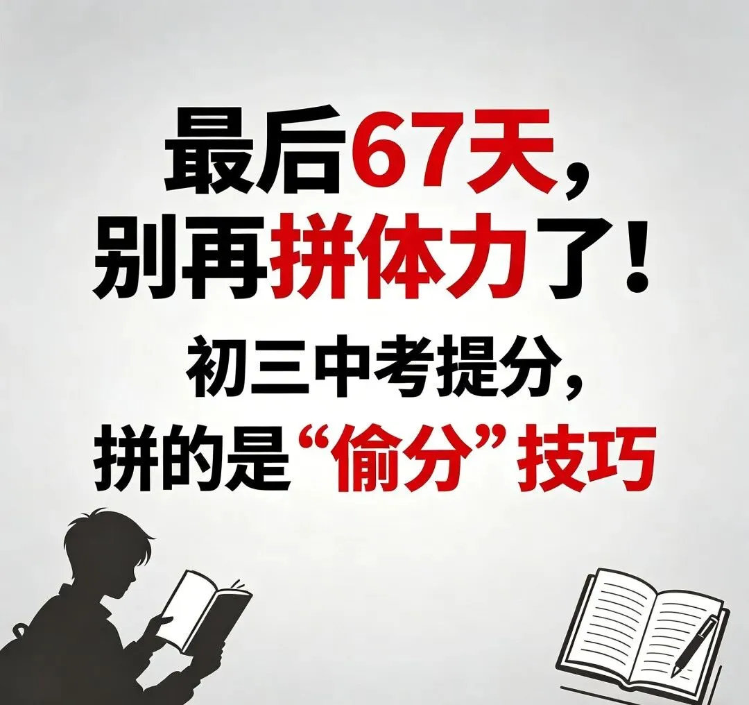 最后67天,别再拼体力了!初三中考提分,拼的是“偷分”技巧 第1张 最后67天,别再拼体力了!初三中考提分,拼的是“偷分”技巧 第1张