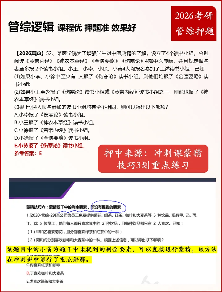 2026 管综逻辑真题详解与高频考点复盘报告 第5张