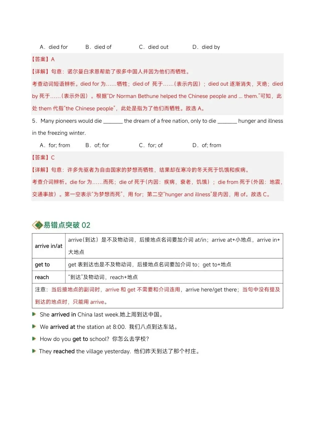 【中考备考】2026年新中考英语易混动词(短语)辨析,完整电子版可打印! 第15张 【中考备考】2026年新中考英语易混动词(短语)辨析,完整电子版可打印! 第15张
