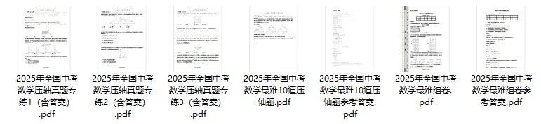 【初中数学】2025年全国中考数学压轴真题专练! 第2张 【初中数学】2025年全国中考数学压轴真题专练! 第2张