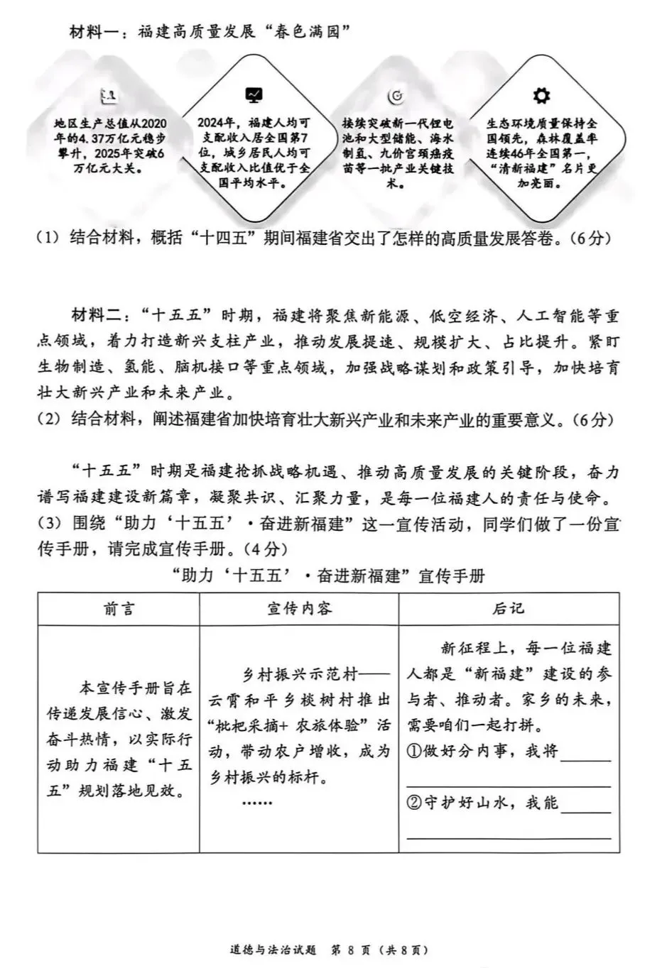 2026年中考道德与法治模拟考试(三十一)试题及参考答案` 第8张 2026年中考道德与法治模拟考试(三十一)试题及参考答案` 第8张
