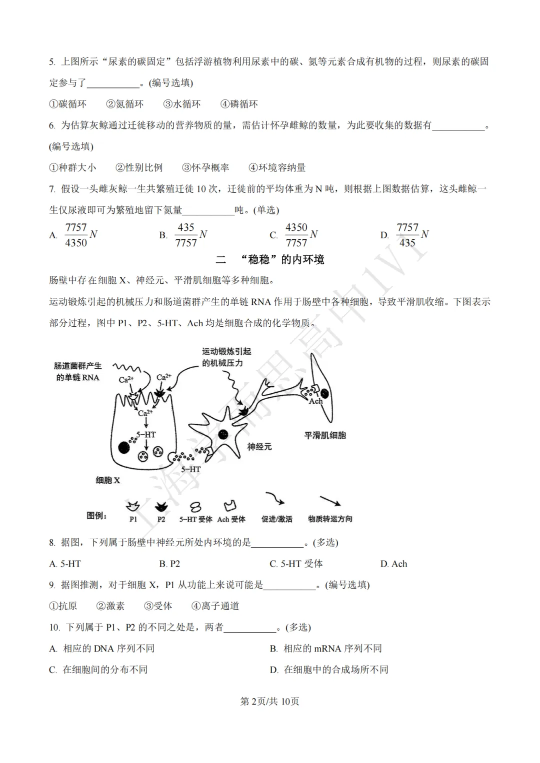 高考真题 | 【生物】2017-2025年上海等级考历年真题试卷(含解析) 第4张 高考真题 | 【生物】2017-2025年上海等级考历年真题试卷(含解析) 第4张