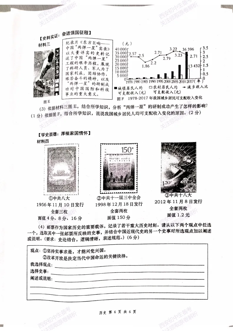 最新名校真题!西安2026中考模拟:【西安高新一中】九年级三模【历史】免费下载! 第12张