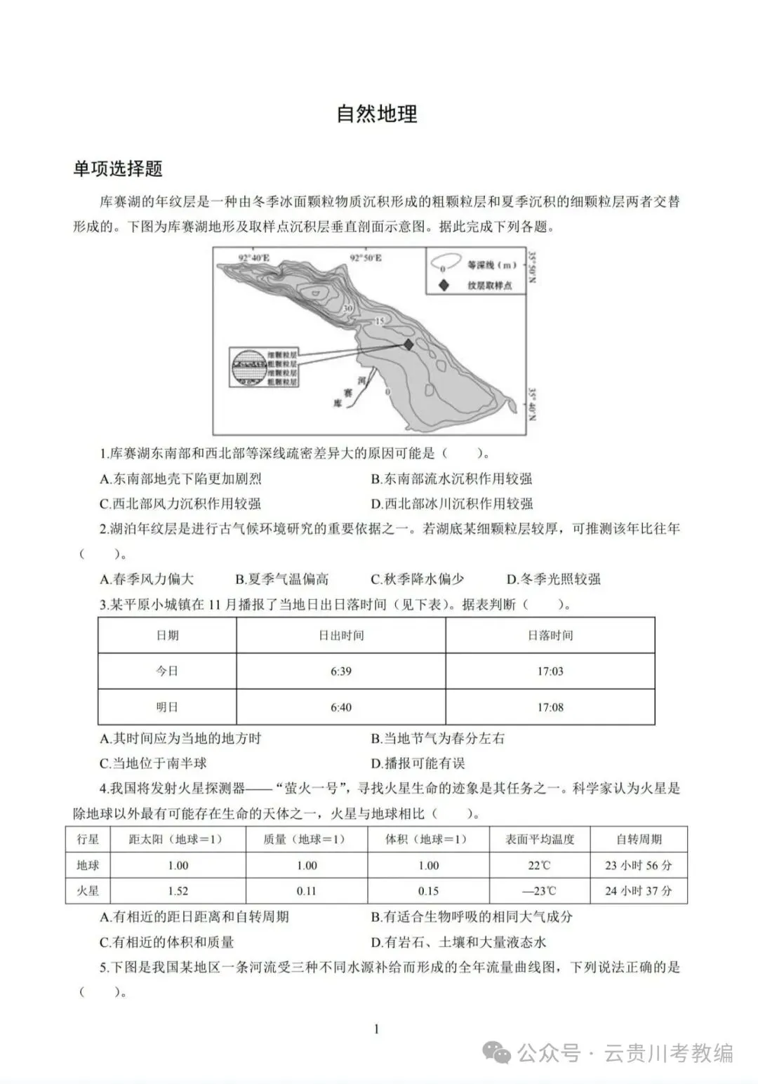26-贵州特岗《地理》真题参考+高频考点笔记+1000刷题+八套模拟卷! 第16张 26-贵州特岗《地理》真题参考+高频考点笔记+1000刷题+八套模拟卷! 第16张