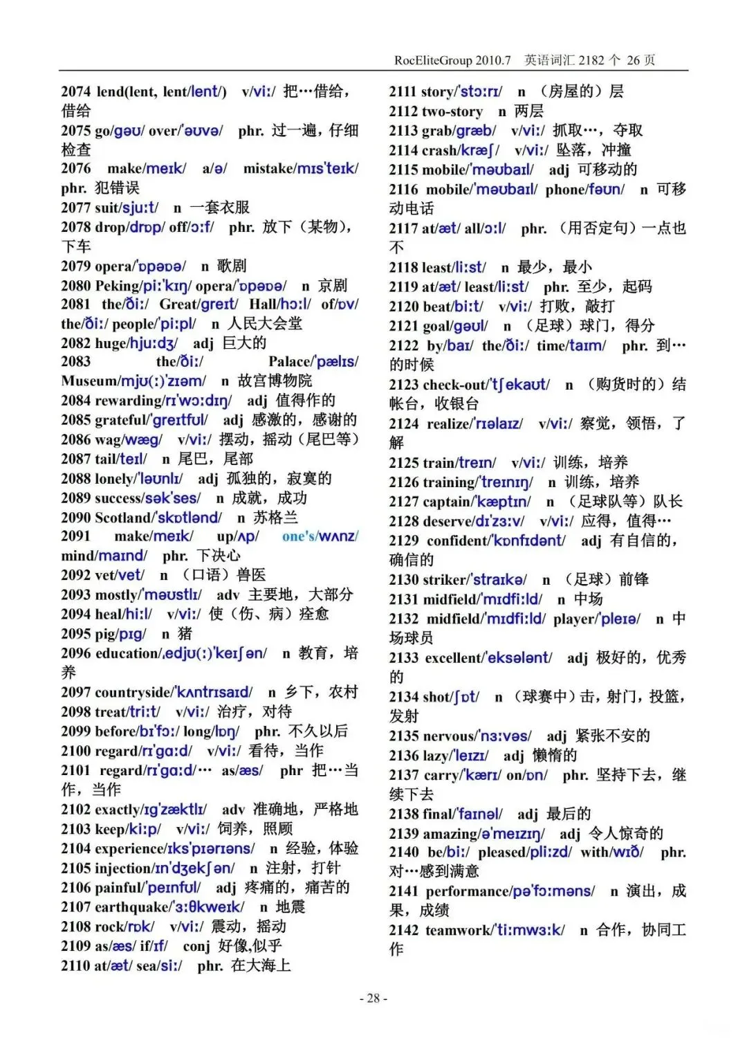 初中英语 2000 词 + 中考高频词(单词 音标版)PDF 可打印!稳步提升! 第29张 初中英语 2000 词 + 中考高频词(单词 音标版)PDF 可打印!稳步提升! 第29张