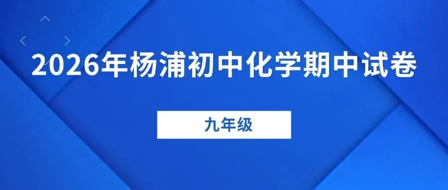 最新试卷!2026年杨浦九年级二模试卷来了(附答案) 第20张