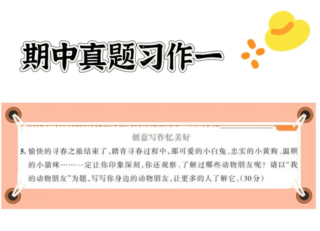 三年级期中作文真题训练与范文 第1张 三年级期中作文真题训练与范文 第1张
