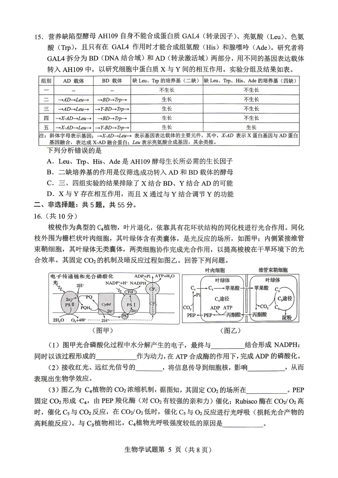 2026届绵阳三诊全科试卷及参考答案汇总! 第59张