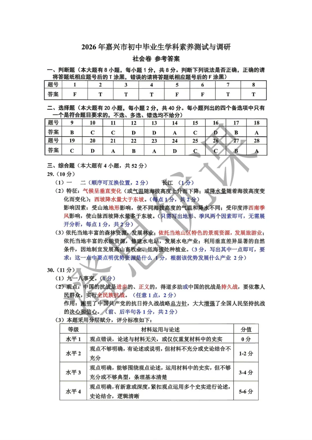 浙江省嘉兴市2026年4月中考一模试卷(社会) 第10张 浙江省嘉兴市2026年4月中考一模试卷(社会) 第10张