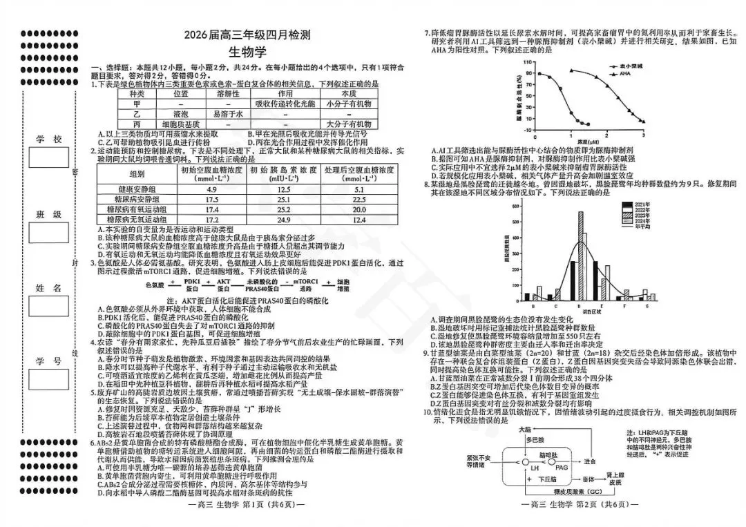【九科完整版】2026年南昌高三·二模试卷及答案出炉,附英语听力! 第8张 【九科完整版】2026年南昌高三·二模试卷及答案出炉,附英语听力! 第8张