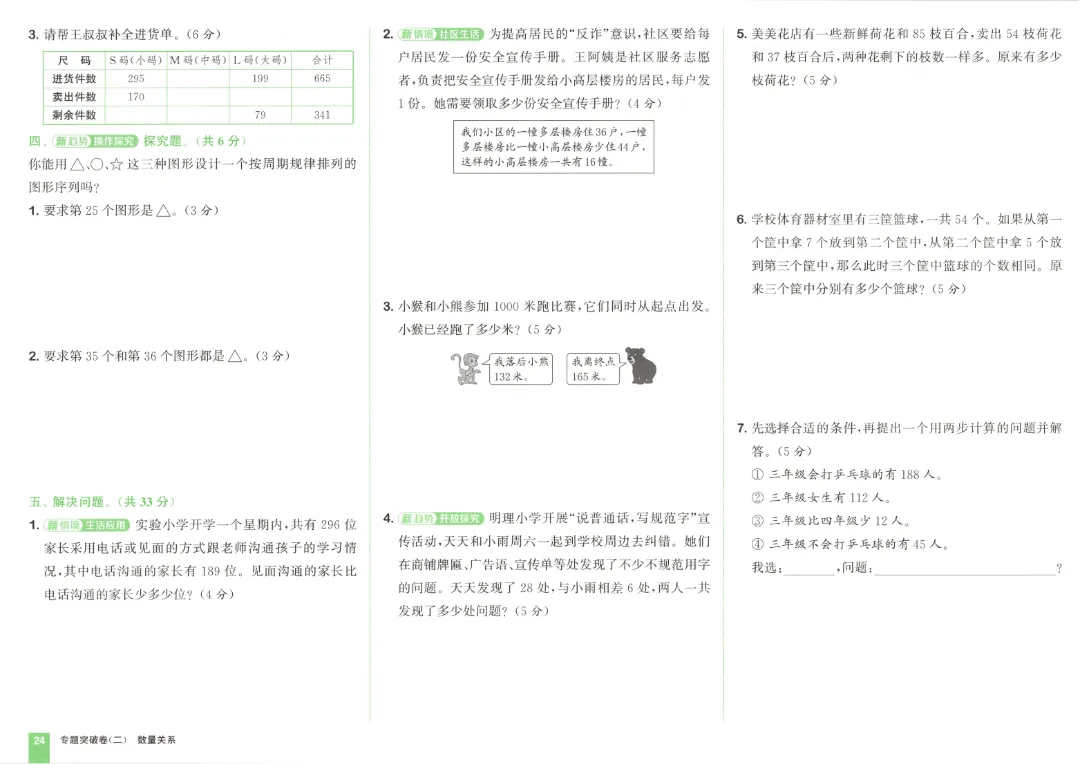 26春三年级下册数学《拔尖大试卷》含答案|电子版可打印 第28张 26春三年级下册数学《拔尖大试卷》含答案|电子版可打印 第28张