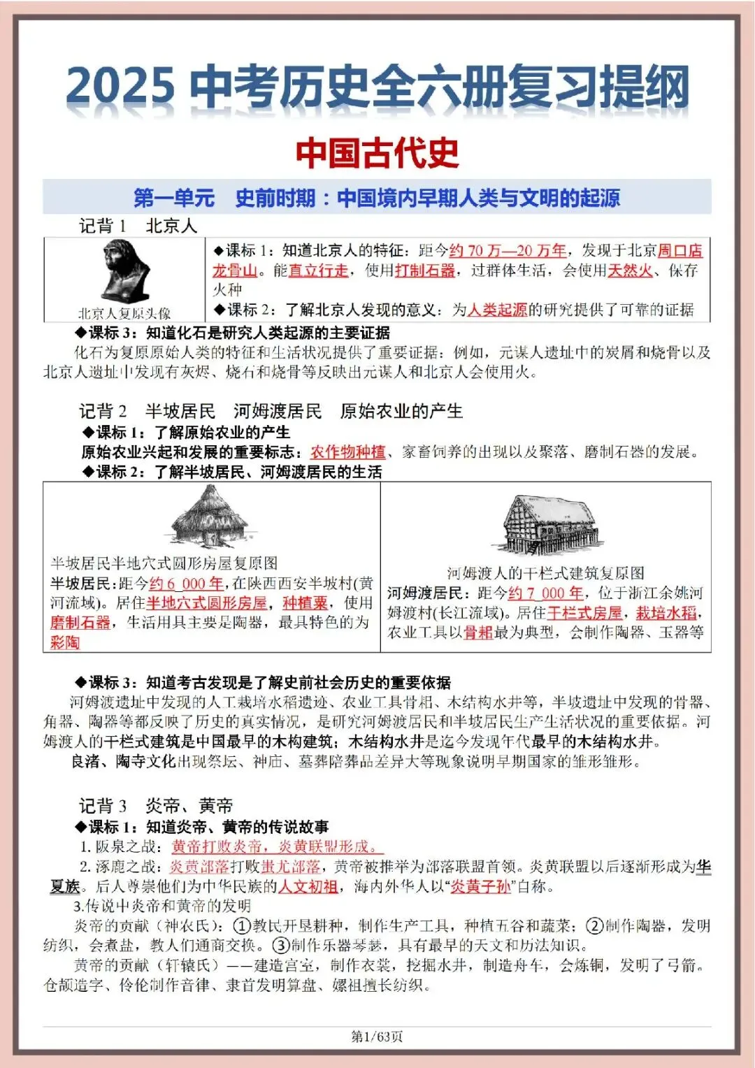 部编初中历史|中考历史六册教材复习提纲 第1张