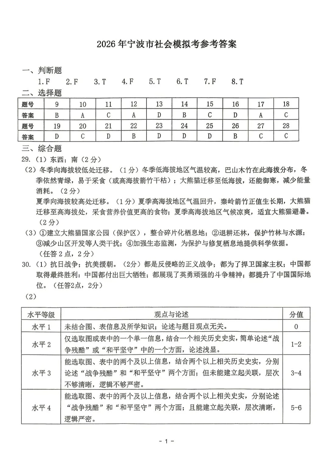 宁波中考一模 | 2026年4月宁波市中考一模「全科」试题 第66张