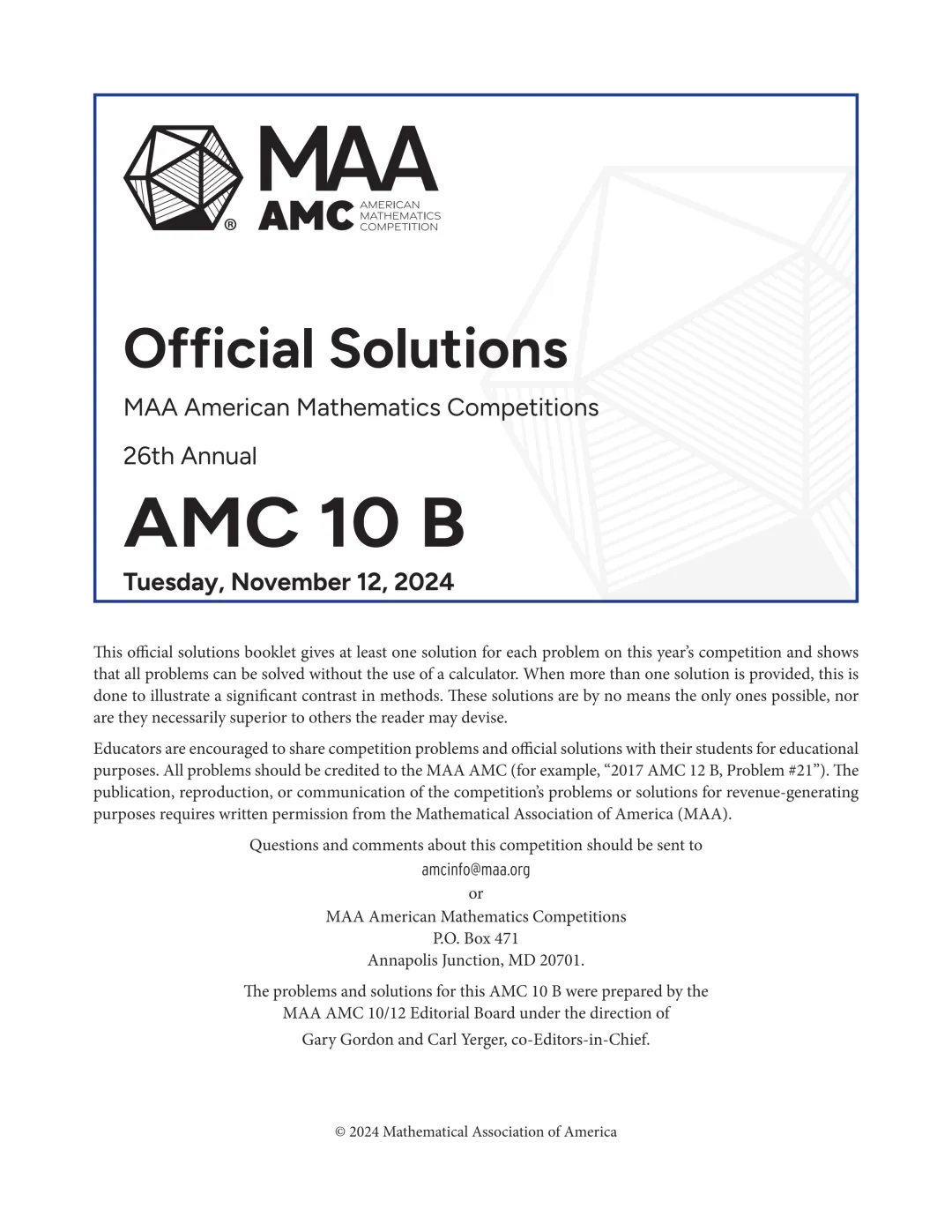AMC10数学竞赛历年真题2010-2025年,涵盖A/B两卷,家长速来领取! 第4张 AMC10数学竞赛历年真题2010-2025年,涵盖A/B两卷,家长速来领取! 第4张