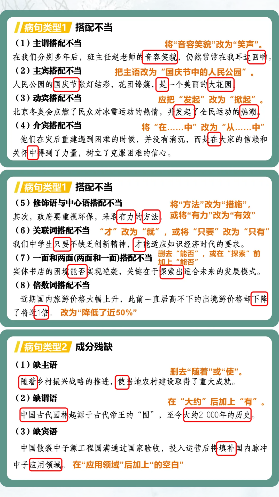 每一届我都要讲的中考语文病句辨析课件,学生们上嗨了! 第2张 每一届我都要讲的中考语文病句辨析课件,学生们上嗨了! 第2张