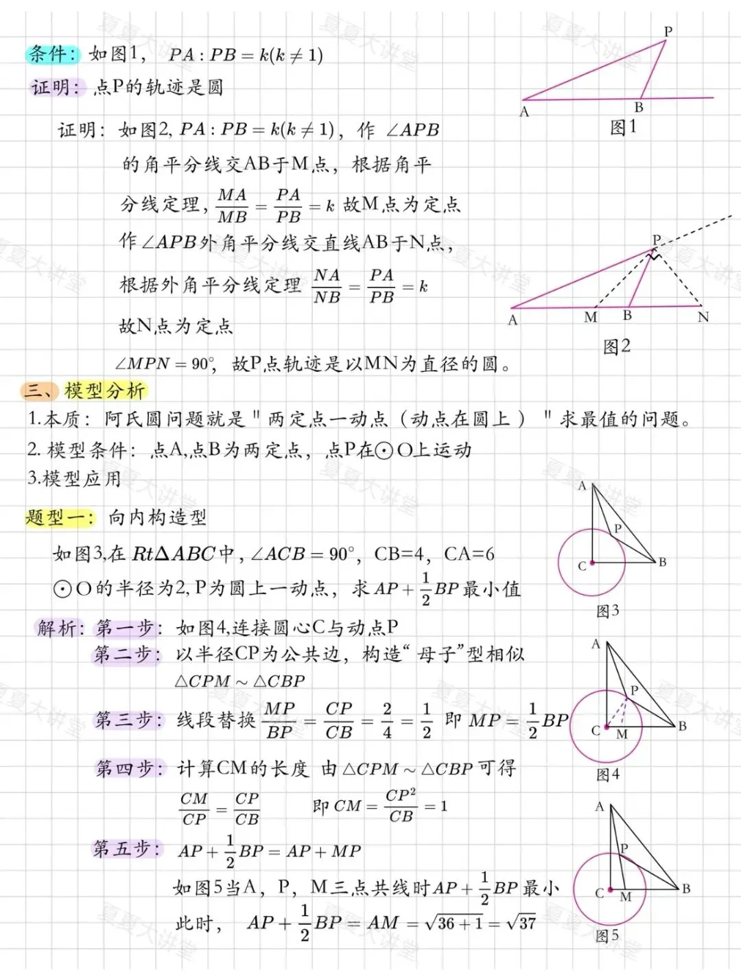 中考数学必考压轴题——阿氏圆(几何数学) 第7张 中考数学必考压轴题——阿氏圆(几何数学) 第7张