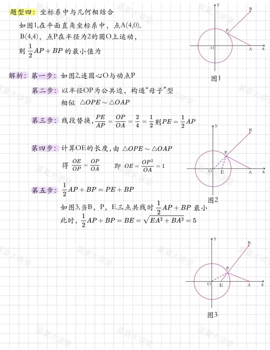 中考数学必考压轴题——阿氏圆(几何数学) 第10张 中考数学必考压轴题——阿氏圆(几何数学) 第10张