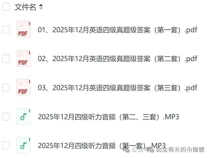 2025年12月英语四级真题+答案解析(一、二、三全套pdf! 第4张 2025年12月英语四级真题+答案解析(一、二、三全套pdf! 第4张