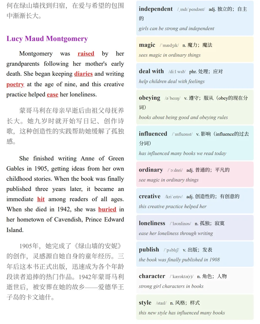 [中考英语] 2026 上海闵行初三二模英语精读:Anne of Green Gables 绿山墙的安妮 第3张