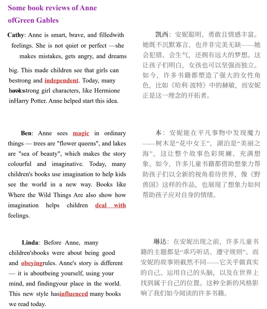 [中考英语] 2026 上海闵行初三二模英语精读:Anne of Green Gables 绿山墙的安妮 第4张