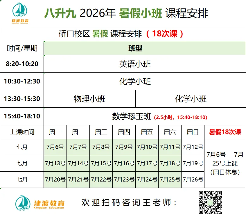 津渡教育2026八升九招生简章|赢战中考,从这一夏开始! 第7张 津渡教育2026八升九招生简章|赢战中考,从这一夏开始! 第7张
