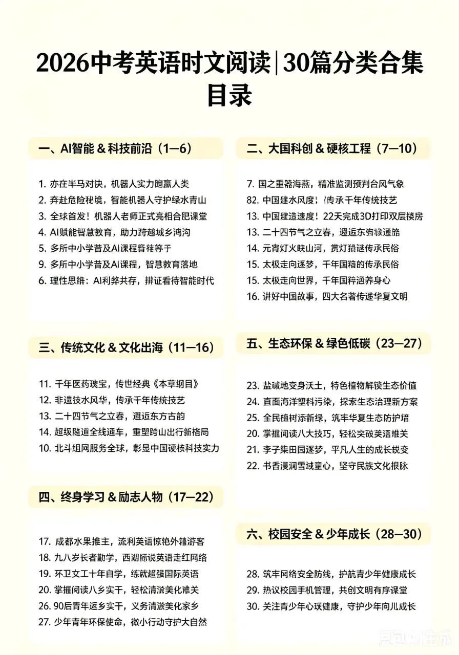 100个句子涵盖中考英语常考点和常用写作金句 第11张 100个句子涵盖中考英语常考点和常用写作金句 第11张