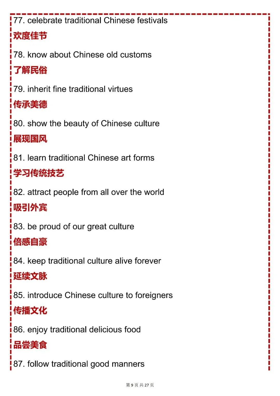 中考英语必背【2026 中考英语写作 150 个短语 + 100 个万能句型】,可打印 快收藏 第9张 中考英语必背【2026 中考英语写作 150 个短语 + 100 个万能句型】,可打印 快收藏 第9张