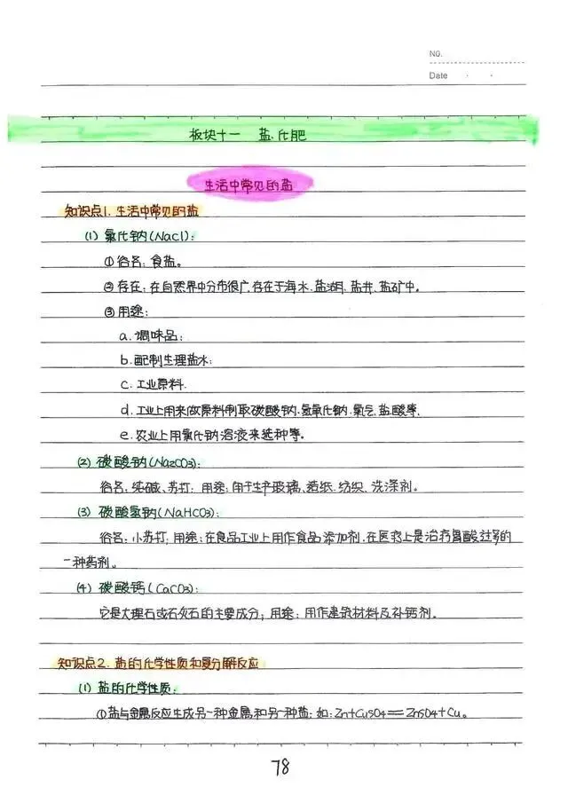 中考状元笔记,酸碱盐(部分)重点都给你写出来了! 第8张