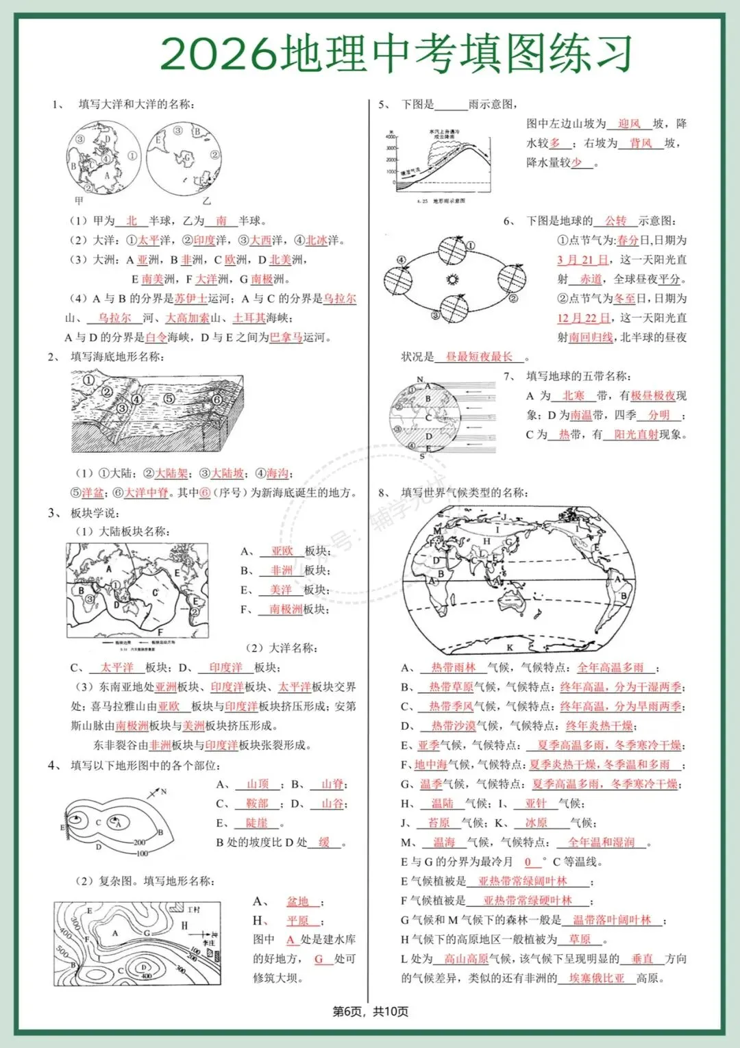 中考地理|2026年春期中考会考地理填图专项练习,吃透这份资料,考试稳拿高分! 第6张 中考地理|2026年春期中考会考地理填图专项练习,吃透这份资料,考试稳拿高分! 第6张