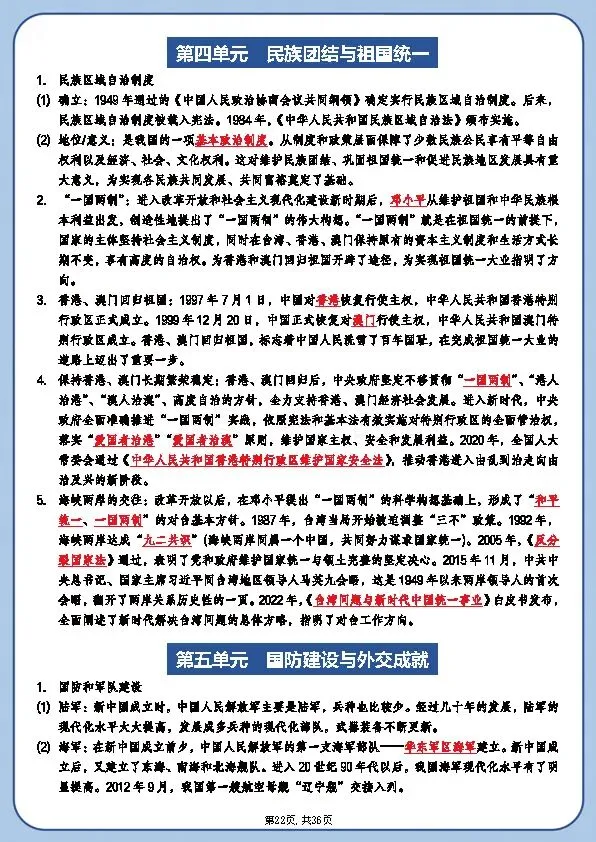 新中考历史《总复习必背知识点梳理》 第22张 新中考历史《总复习必背知识点梳理》 第22张