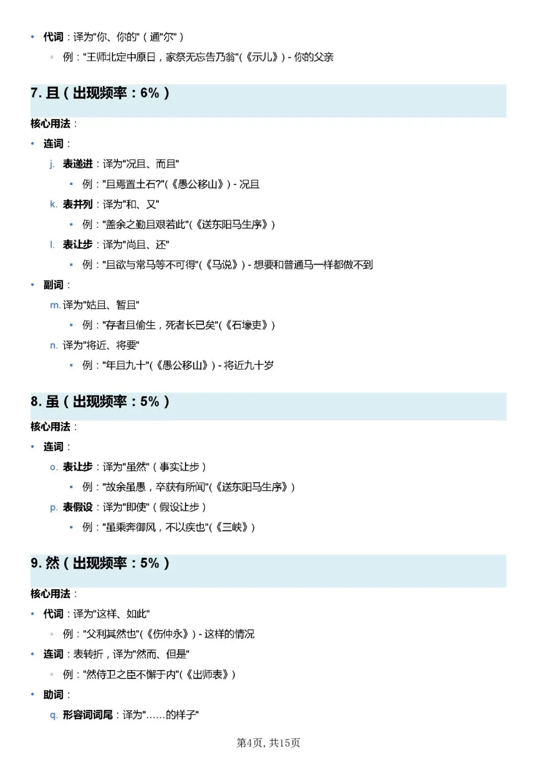 2026年中考语文高频文言虚词100个考点归纳+重点文言实词152个 第4张 2026年中考语文高频文言虚词100个考点归纳+重点文言实词152个 第4张