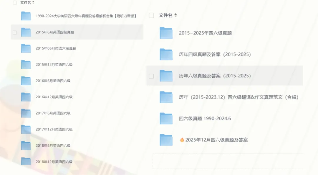 【四六级历年真题】最新整理-2026年大学英语四级 大学英语六级历年试卷+答案解析+音频听力 (2015-2025) PDF电子版 第1张 【四六级历年真题】最新整理-2026年大学英语四级 大学英语六级历年试卷+答案解析+音频听力 (2015-2025) PDF电子版 第1张