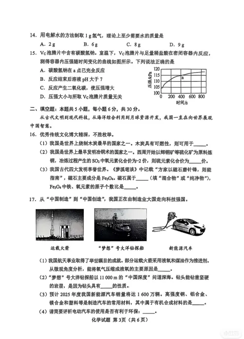稳中求新,素养立意|2025 湖南中考化学试卷深度评析-第3张图片-四季读书网 稳中求新,素养立意|2025 湖南中考化学试卷深度评析-第3张图片-四季读书网
