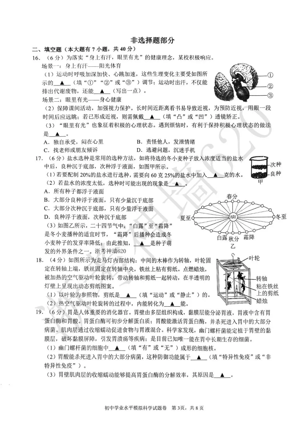 26模拟考|2026年杭州拱墅区、滨江区一模(语文、科学) 第15张