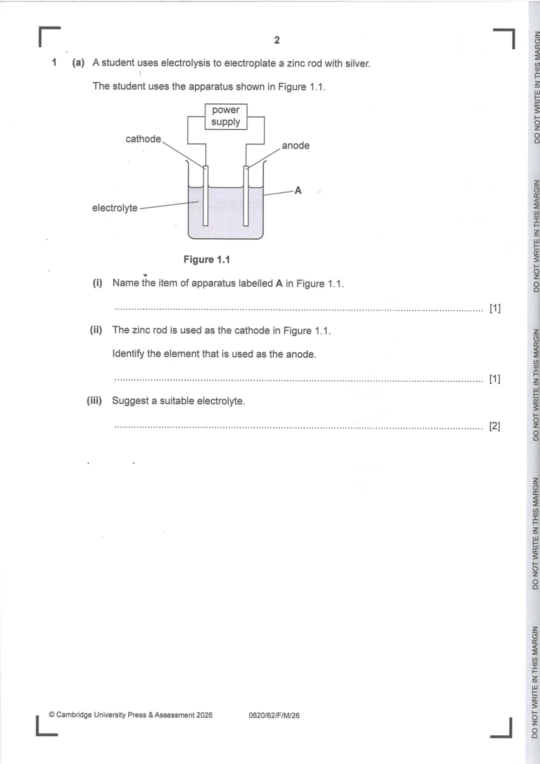 2026IGCSE0620真题试卷分享(印度卷含化学P6) 第2张 2026IGCSE0620真题试卷分享(印度卷含化学P6) 第2张