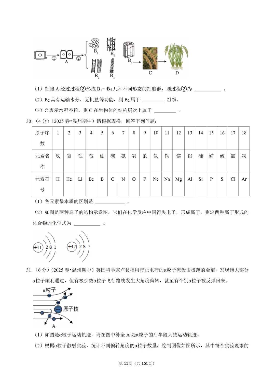 【七下-科学】浙江省温州市浙里联盟期中试卷 第12张 【七下-科学】浙江省温州市浙里联盟期中试卷 第12张