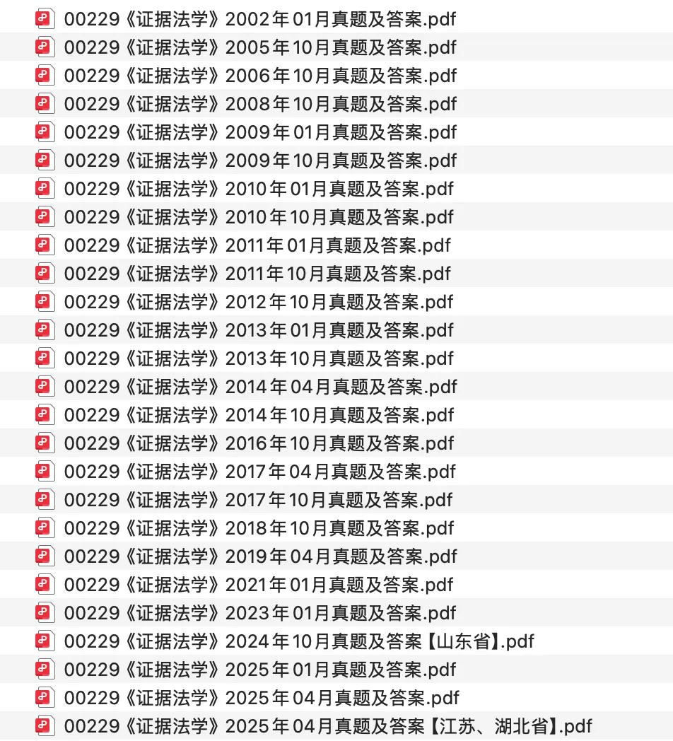 00229《证据法学》历年真题及答案【200201-202504】 第1张 00229《证据法学》历年真题及答案【200201-202504】 第1张