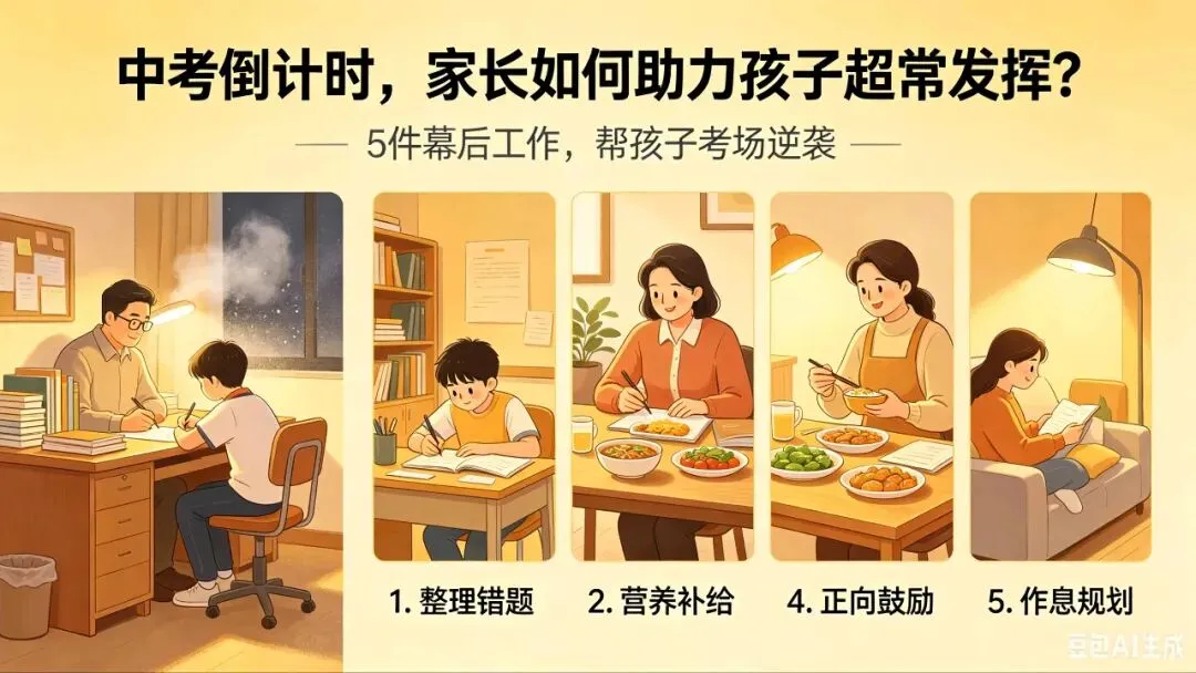 中考倒计时!聪明家长只做这5件事,比催孩子复习管用100倍 第1张 中考倒计时!聪明家长只做这5件事,比催孩子复习管用100倍 第1张