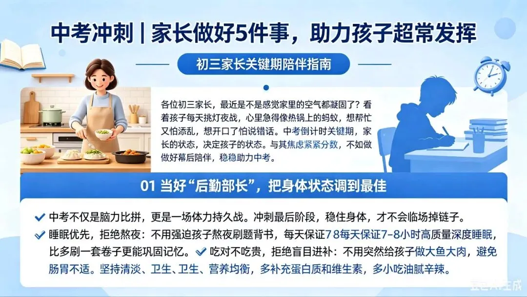 中考倒计时!聪明家长只做这5件事,比催孩子复习管用100倍 第2张 中考倒计时!聪明家长只做这5件事,比催孩子复习管用100倍 第2张