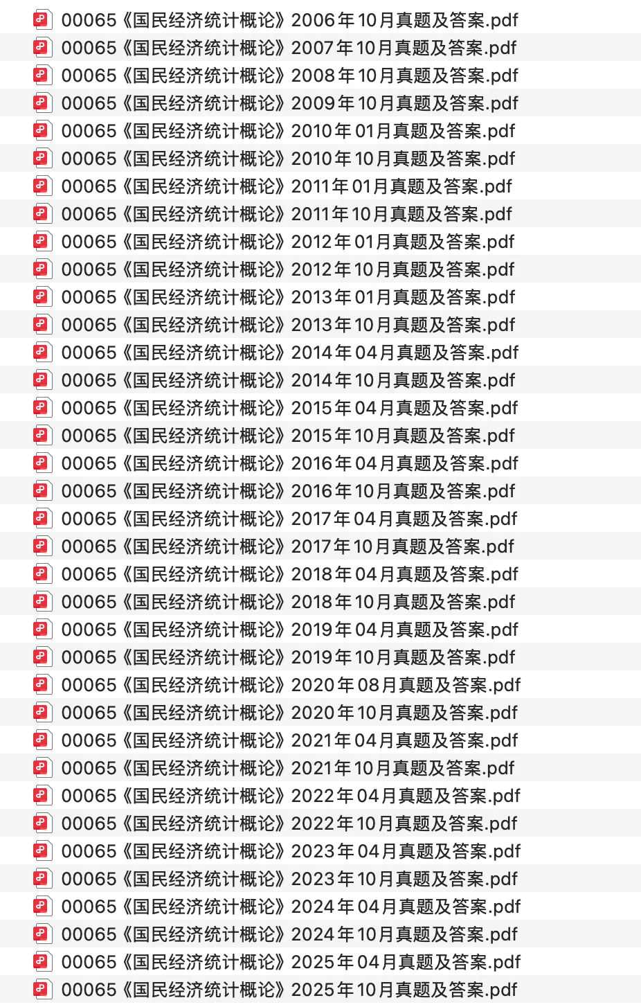 00065《国民经济统计概论》历年真题及答案【200610-202510】 第1张 00065《国民经济统计概论》历年真题及答案【200610-202510】 第1张
