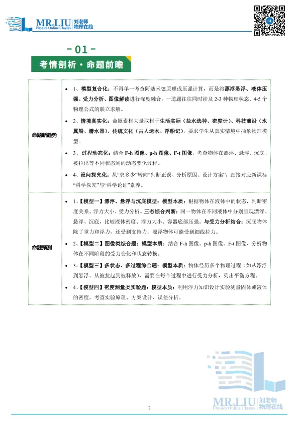 2026年中考物理一轮复习力学微专题04+密度、压强、浮力综合(复习讲义) 第2张