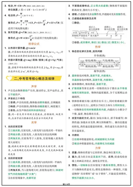 中考物理重点知识(完整版). 第4张 中考物理重点知识(完整版). 第4张