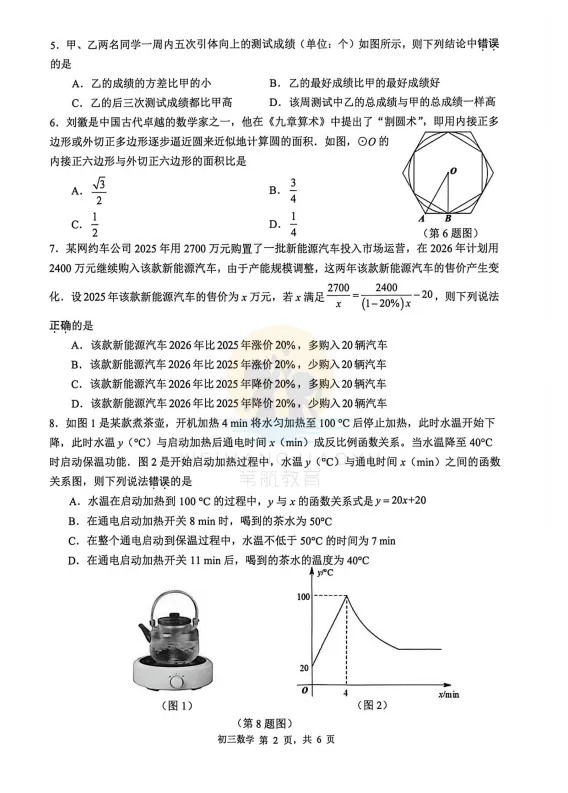 试卷分享 | 26年深圳最新【宝安区、罗湖区、34校联考、南二外】九下二模真题合集! 第17张 试卷分享 | 26年深圳最新【宝安区、罗湖区、34校联考、南二外】九下二模真题合集! 第17张