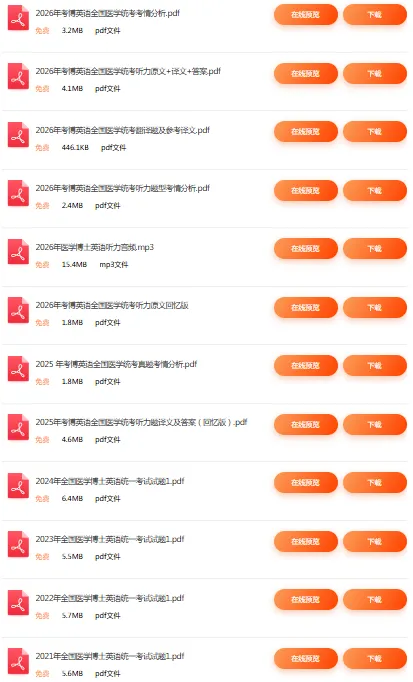 【真题汇总】2011-2026年医学考博英语真题答案,可下载(pdf电子版+在线题库) 第1张 【真题汇总】2011-2026年医学考博英语真题答案,可下载(pdf电子版+在线题库) 第1张