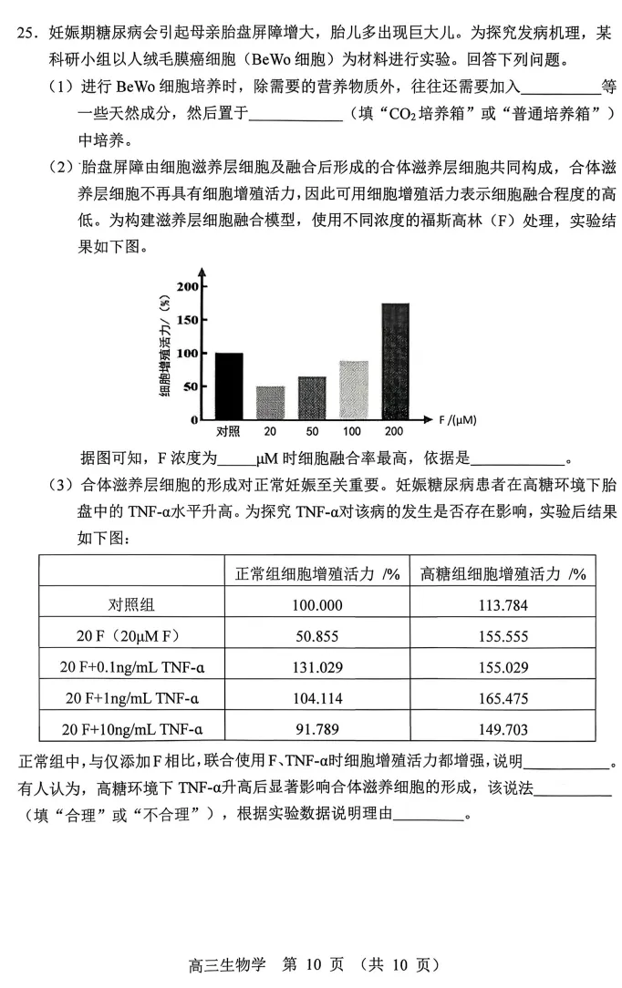 赤峰市高三年级1 20模拟考试生物学试题 第10张