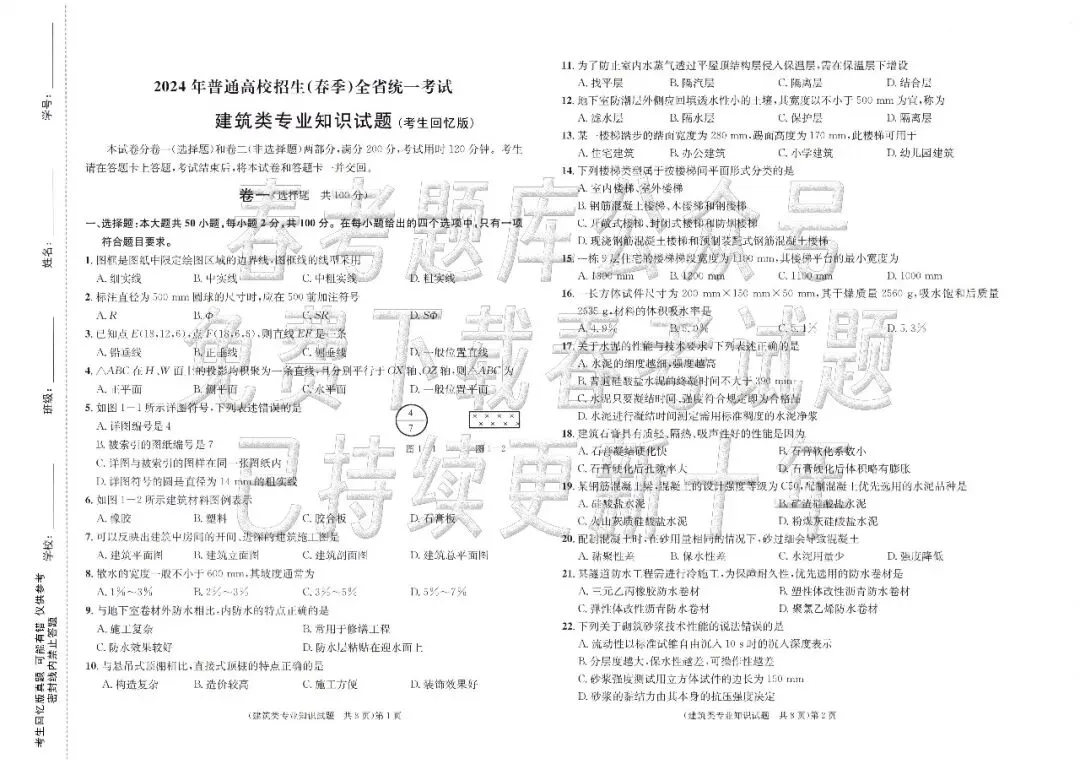 回忆版真题 | 建筑(2023~2025年) 第3张