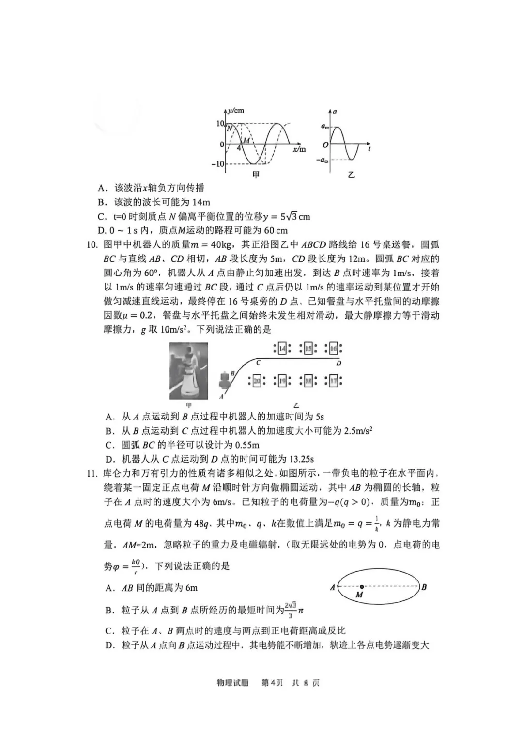 2026届山东泰山教育联盟高三下学期4月模拟考试物理试题+答案 第6张