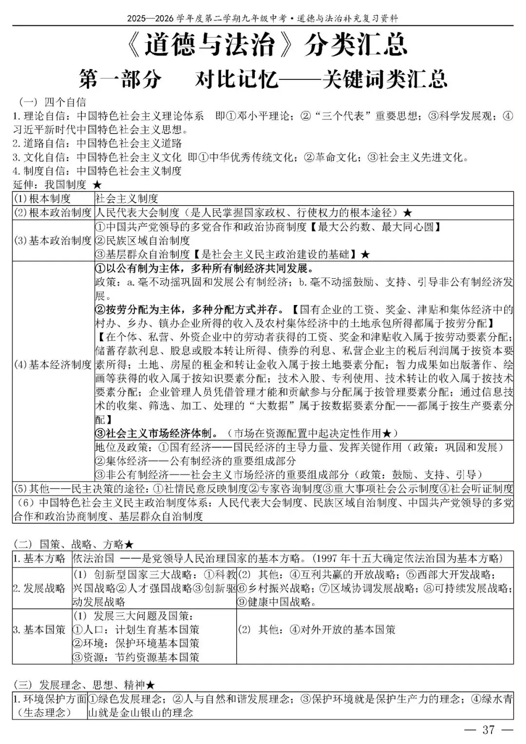 【中考政治】(精品)2026年中考道德与法治基础知识复习提纲 第38张