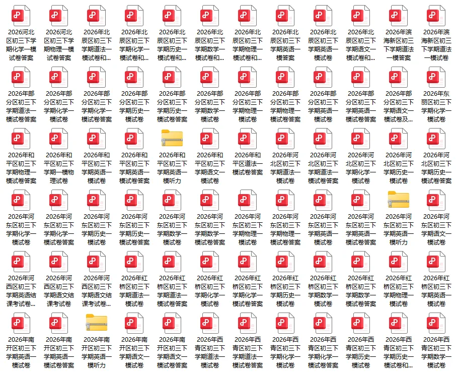 七科全!滨海新区/东丽区/部分区一模真题试卷及答案 第3张